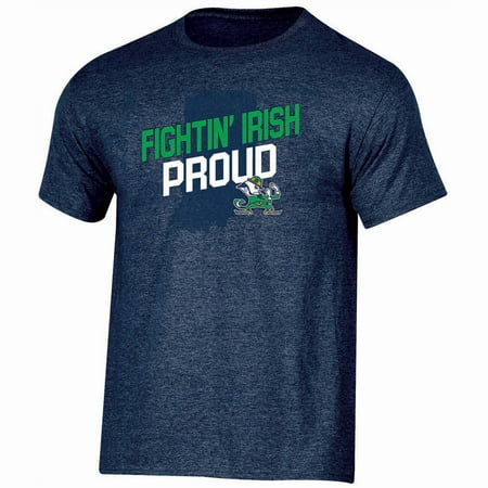 Irish Notre Dame Soccer Ball - Men's Russell Navy Notre Dame Fighting Irish Slant T-Shirt