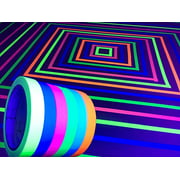 GreyParrot Tape UV Tape Blacklight Reactive, (6 Pack), (6 Colors), 33ft Per Roll, Fluorescent Cloth Tape, Glow in The Dark Tape Under UV Black Light