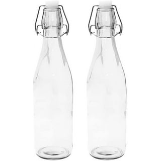 Glass Swing Top Bottles - Round - Clear - 16.9oz. - 10 Count Box