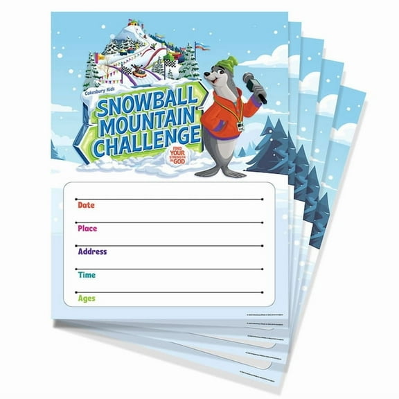 Vbs 2026 Snowball Mountain Challenge Small Promotional Posters (Pkg of 5): Find Your Strength in God, (Paperback)