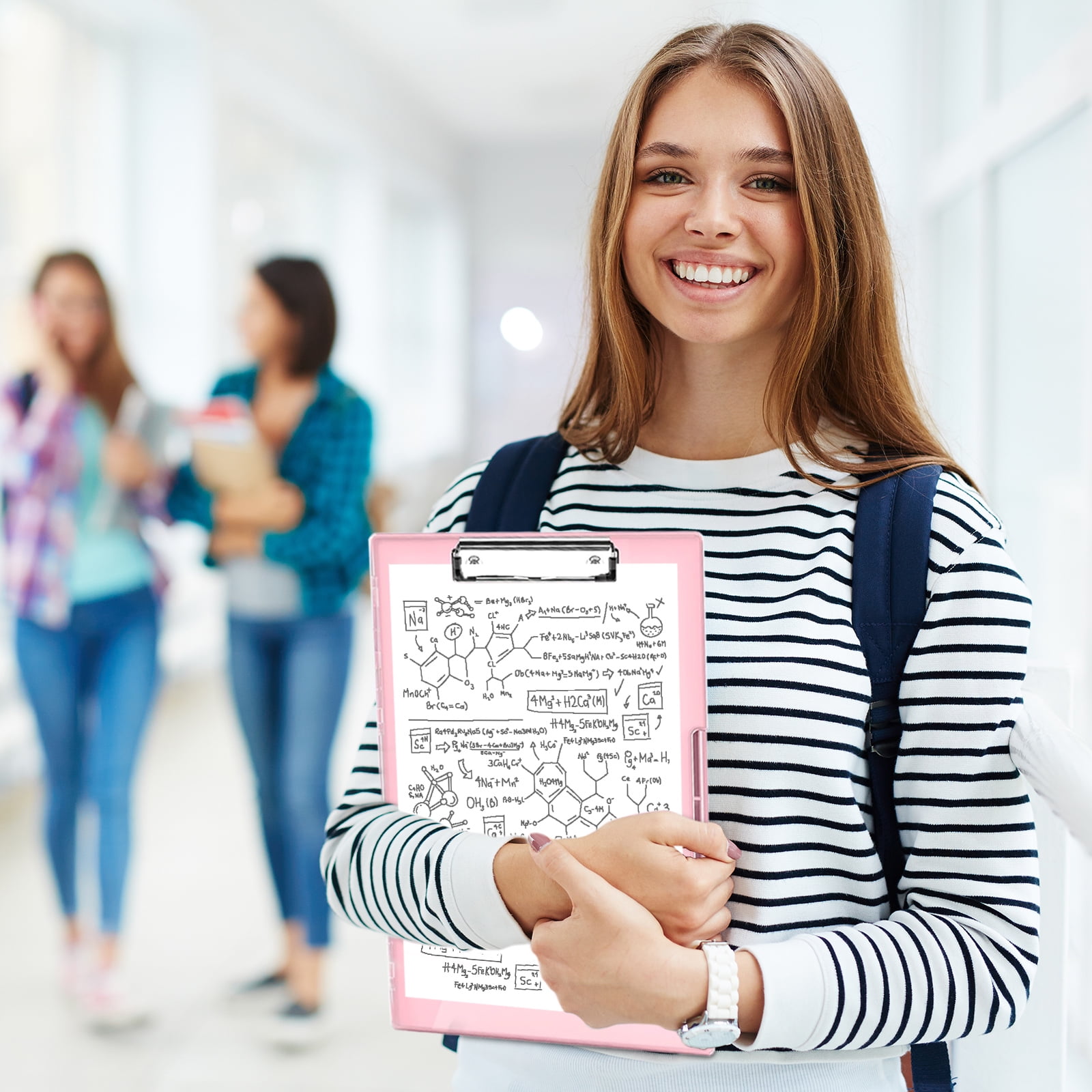 AGCAN Clipboard with Storage Case, Heavy Duty Foldable Clip Boards 8.5x11, Clearview Dry Erase Nursing Clipboard, School Office Supplies, Pink