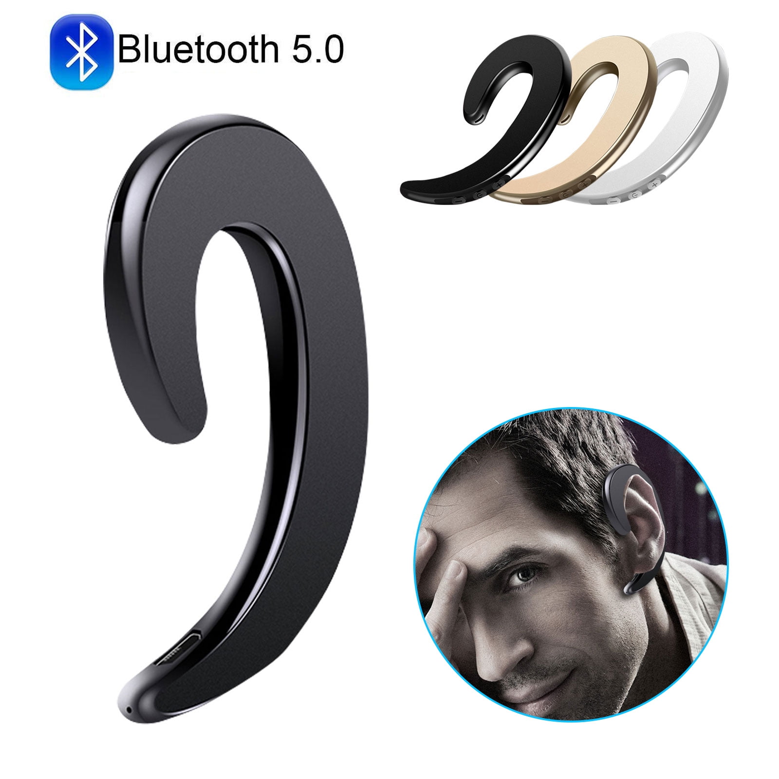 Bone Conduction Bluetooth Headphones, Bluetooth 5.0 True Wireless Earbuds Noise Cancelling