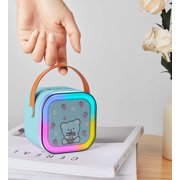 JELLOO Mini Karaoke Machine Portable Bluetooth Speaker with 2 Wireless Mic for Kids, Karafun Premium Songs for All Ages, Christmas Birthday Gifts for Girls Boys