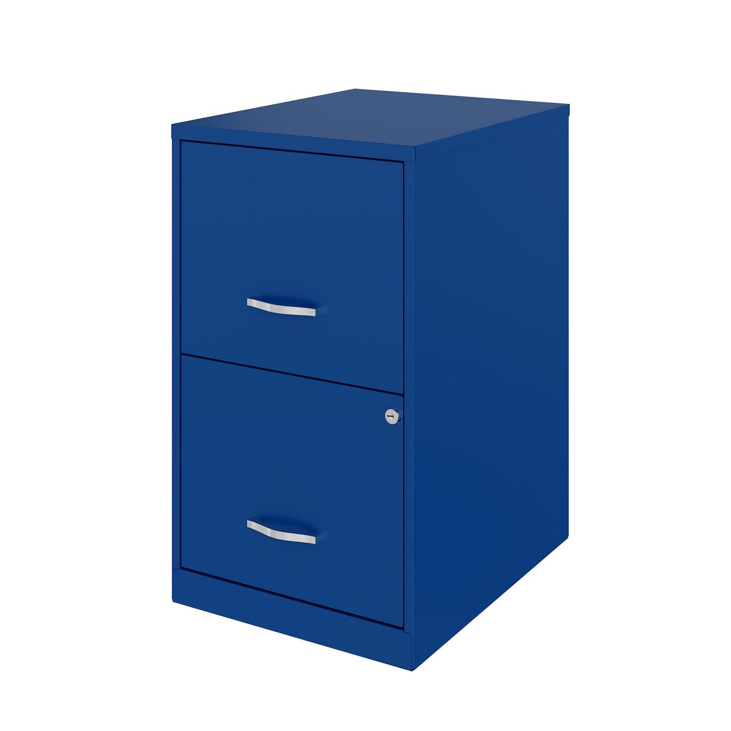 Space Solutions 18 inch 2 Drawer Metal File Cabinet, Classic Blue, 18 inch 2 Drawer Metal Cabinet
