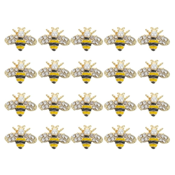 20pcs Aleación Forma de abeja Forma Nail Charm 3D Nail Art Decoration Aleación DIY Nail Ornaments