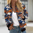 thumbnail image 2 of QATAINLAV Gifts for Mom! Womens Bomber Jacket Long Sleeve Zip Up Halloween Printed Outerwear Lightweight Loose Casual Fall Coats with Pockets Multicolor M, 2 of 6