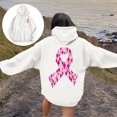 thumbnail image 2 of Fiaer,Hoodies for Breast Cancer Awareness,Womens Tops Loose Fit Casual Trendy,Long Sleeve Plus Size Drawstring Hooded Pullover with Pocket White L, 2 of 7