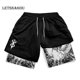 thumbnail image 2 of Anime Gym Shorts Men Women Berserk Manga 3D Print 2 in 1 Performance Shorts Workout Summer Quick Dry CompressionShort Pants, 2 of 4