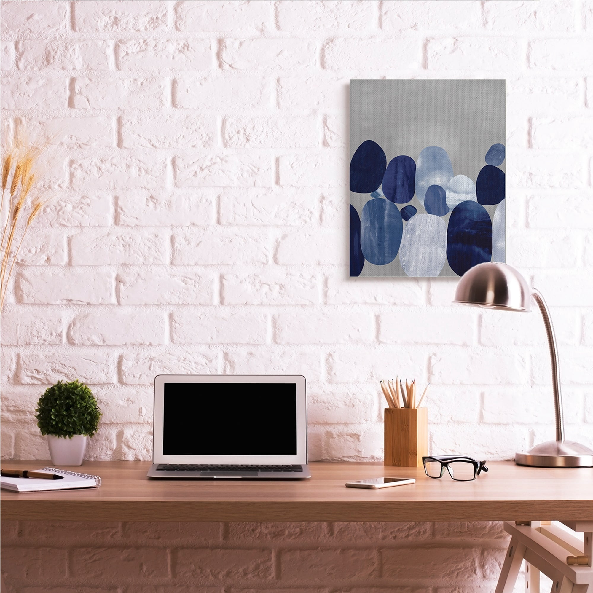 Stupell Industries Layered Blue Rocks Nautical Abstract Patterns,24 x 30,Designed by Justin Thompson