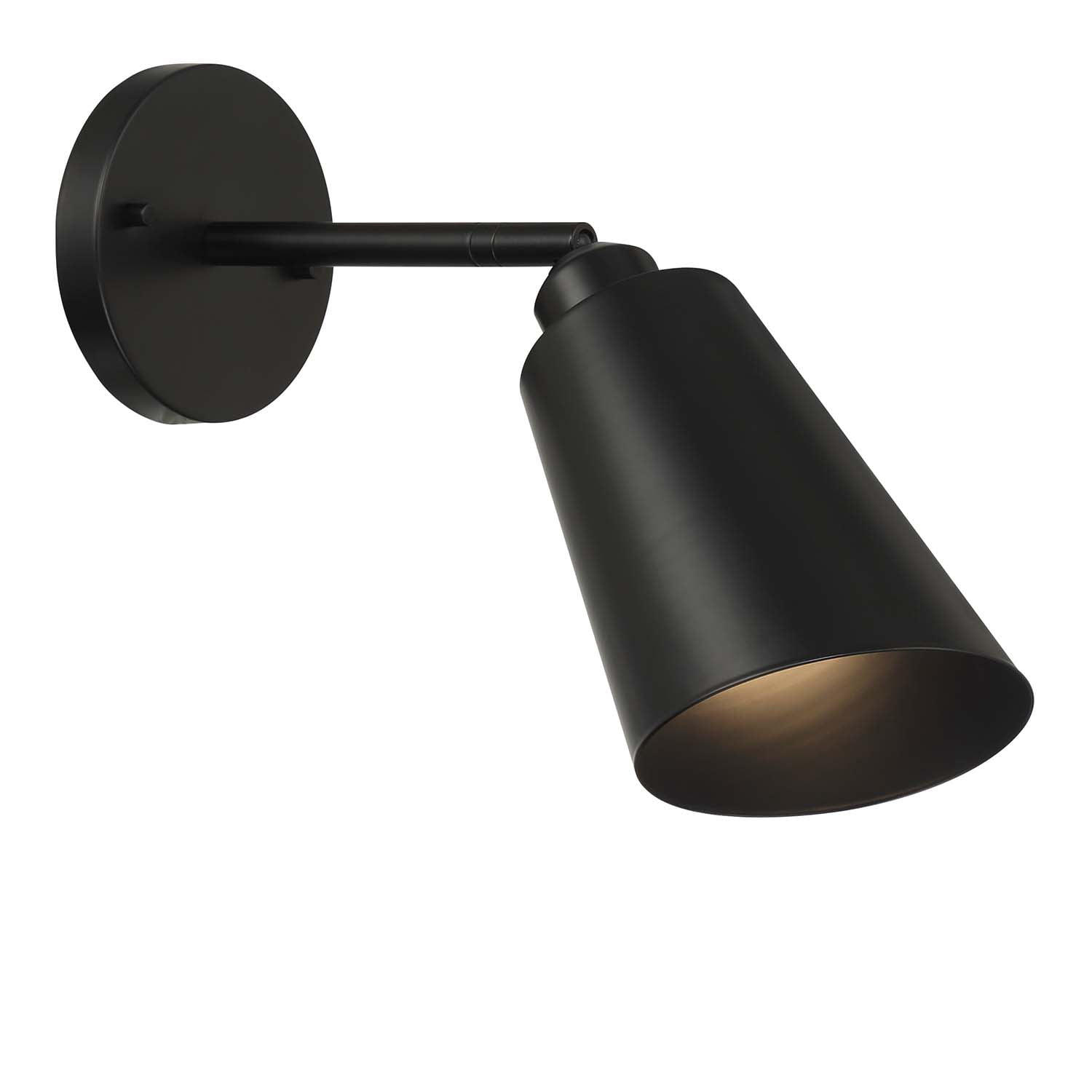 Alvar 1-Light Matte Black Wall Sconce with Adjustable Shade