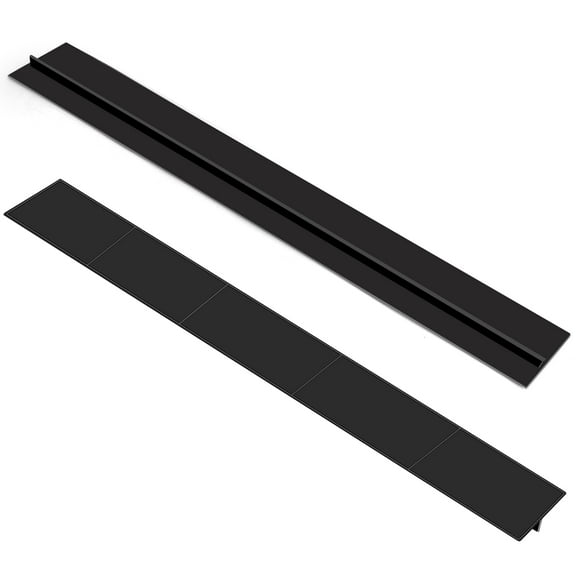 TSV 2pcs Silicone Gap Covers, 21" Heat-Resistant Stove Gap Fillers Seal Gap Between Stovetop and Counter, Black