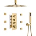 thumbnail image 1 of Rain Mixer Shower Faucet Set 12 Inch Celling Mount Thermostatic Rain Shower System with Handheld Shower and 6 Body Spray Jets For Bathroom, 1 of 7