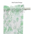 thumbnail image 5 of Green Botanical Linen Curtain Valance for Bedroom/Bathroom/Kitchen/Office/Living/Dining Room Window,Vintage Spring Retro Flower Floral Herb Pocket Topper Drapes Decorative Cafe Drapery Panel 54"x18", 5 of 6