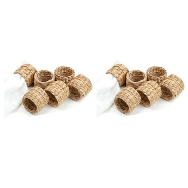 12Pcs Water Hyacinth Napkin Rings -for , Dinner Table Decoration