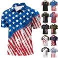 thumbnail image 3 of IYYVV Men's 250th Anniversary Printed Casual Polo Shirts 250 Years of Shirt American Flag Printed Patriotic Short Sleeve Shirt Green M, 3 of 3