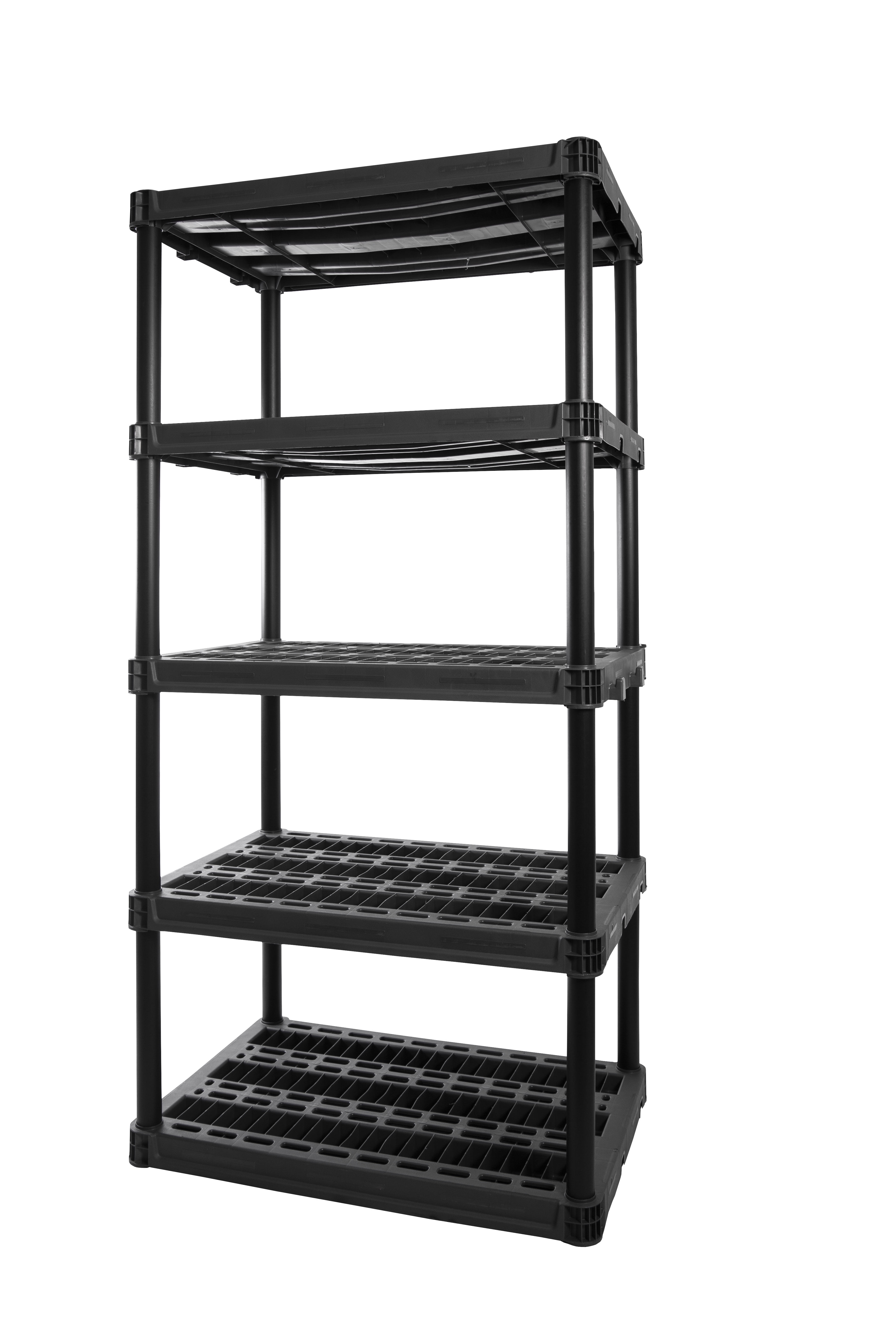 Plano 5-Shelf Heavy Duty Plastic Storage Shelves, 73” x 36” x 18”, 750