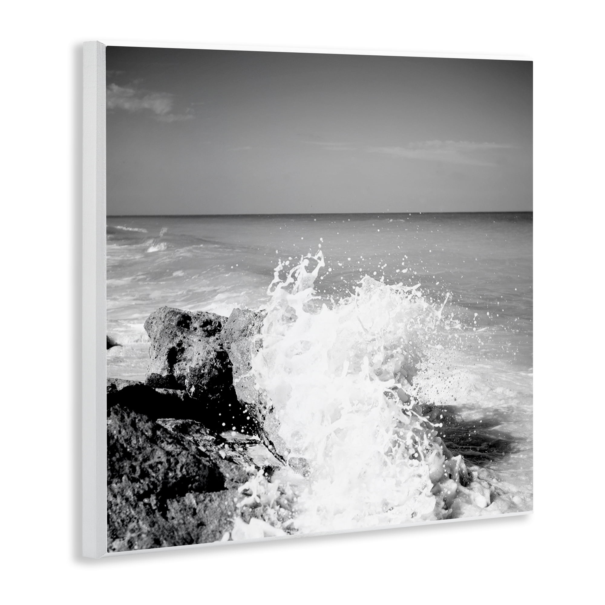 Stupell Industries Splashing Rough Waters Coastal Photography Unframed Art Print Wall Art, 12 x 12
