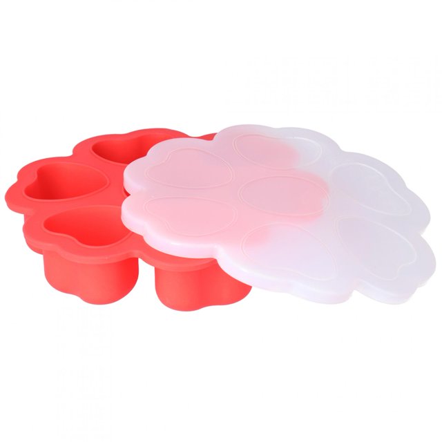 Moule à Glace en Silicone, Rouge Réutilisable en Forme de Cœur Moule Alimentaire pour Bébé Plateau Moule Alimentaire Véritable Excellence