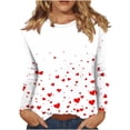 thumbnail image 6 of Valentine's Day Women's Funny Love Heart Graphic Shirt Casual Long Sleeve Pullover Top Trendy Crewneck Sweatshirt, 6 of 7