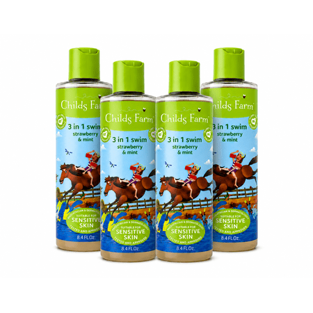 Childs Farm 3 in 1 Swim Strawberry & Mint, 8.4 fl oz 4 Pack