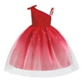 thumbnail image 4 of FAOWME Toddler Kids Girls Prints Sleeveless Party Hoilday Photography Court Style Tulle Mesh Dress Princess Sundress Red 4-5 Years, 4 of 4