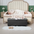 thumbnail image 2 of GVN Storage Ottoman Bench, Ottoman Bench,44" Ottoman with Storage, Lid, Legs, Corduroy End of Bed Bench, Gray, 2 of 7