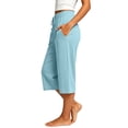 thumbnail image 5 of Bxsruta Women' s Active Drawstring Waist Knit Wide-Leg Capri Athleisure Workout Pants, 5 of 8