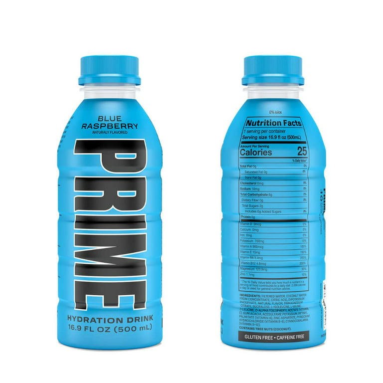 Prime Hydration Sports Drink Variety Pack - Energy Drink, Electrolyte Beverage - Lemon Lime, Tropical Punch, Blue Raspberry - 16.9 fl oz (6 Pack)