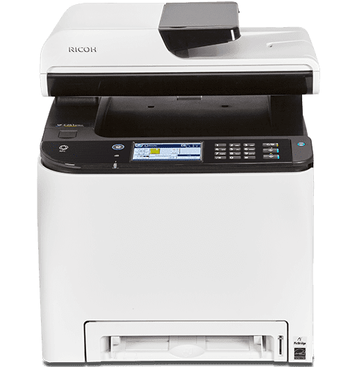 Ricoh SP C261SFNw Color Laser Multifunction Printer – Print, Copy, Scan, Fax, 21 PPM, Duplex, Wireless, 2400 × 600 DPI