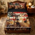 thumbnail image 2 of Erosebridal Vintage Deer Mallard Duck Zipper Twin Comforter Sets with Fitted Sheet and 2 Pillowcases for Boys Men, Rustic US Flag Zipper Bedding Set, Black Reversible, 4-Piece, 2 of 7