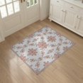 thumbnail image 3 of ODIKA 3'x5' Washable Throw Rug Pink Dainty Rosebud Motif Ivory Cream Coordinating Shack for Entryway, Kitchen, Mudroom, Stain Resistant, Low Profile, Non-Slip, 3 of 7