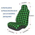 thumbnail image 2 of Picia Buffalo Plaid Green Black Print Waterproof Sweating Car Seat Cover for Post Gym Workout, Running, Beach and Hiking, Universal Fit Anti-Slip Bucket Seat Protector, 2 of 5