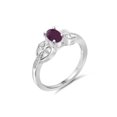 thumbnail image 4 of JewelersClub Ruby Ring Birthstone Jewelry – 0.50 Carat Ruby 0.925 Sterling Silver Ring Jewelry with White Diamond Accent– Gemstone Rings with Hypoallergenic 0.925 Sterling Silver, 4 of 4