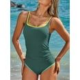 thumbnail image 5 of Asoul Ribbed One Piece Color Blocked Swimsuits for Womens Slimming Swimwears Tummy Control Swimming Suits Monokini Bathing Suits, 5 of 7