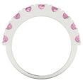 thumbnail image 5 of 1.53 ctw Wedding Band for Women - 14K White Gold Simulated Pink Diamond Stackable Eternity Ring, 5 of 6