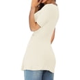 thumbnail image 4 of Women Summer Tops Womens Front Knotted V Neck Blouse T Shirt Short Sleeve Oversized Tunic Tops Summer Solid Pullover Tees Pocket Patch Scrub T Shirt Fancy Shirts Women Button up Long Sleeve Beige L, 4 of 9
