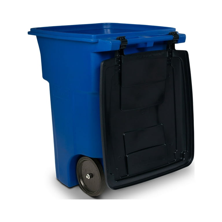 Toter Heavy Duty Two-Wheel Trash Cart w/Casters, 96 Gallon