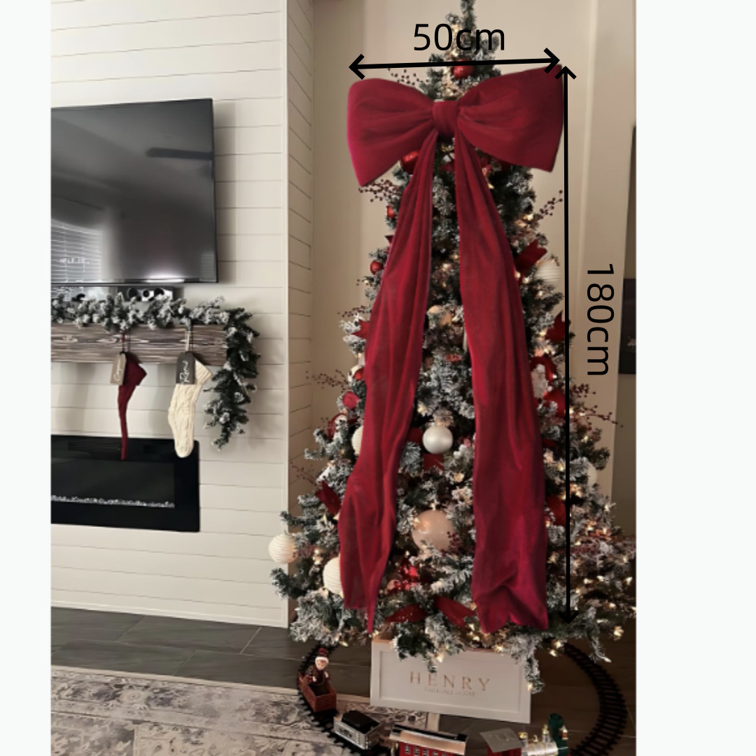 6 Ft Big Christmas Bows for Christmas Tree ,Indoor Christmas Decorations Home Room Party Hanging Decor