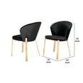 thumbnail image 5 of Velvet Curved Back Dining Chair with Metal Legs, Set of 2, Black and Gold- Saltoro Sherpi, 5 of 5