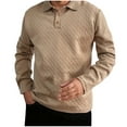 thumbnail image 2 of Handshe Men's Solid Color Casual Button-Up Half-Zip Shirt, Long Sleeve Collar Shirt for Relaxed Outings and Everyday Casual Wear,Plus Size, 2 of 3
