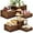 Brown, variant on 6 Pack Wooden Risers Display Stands Square Food Risers for Buffet Party Rustic Wood Cake & Cupcake Stands Nesting Box Wooden Crates for Display
