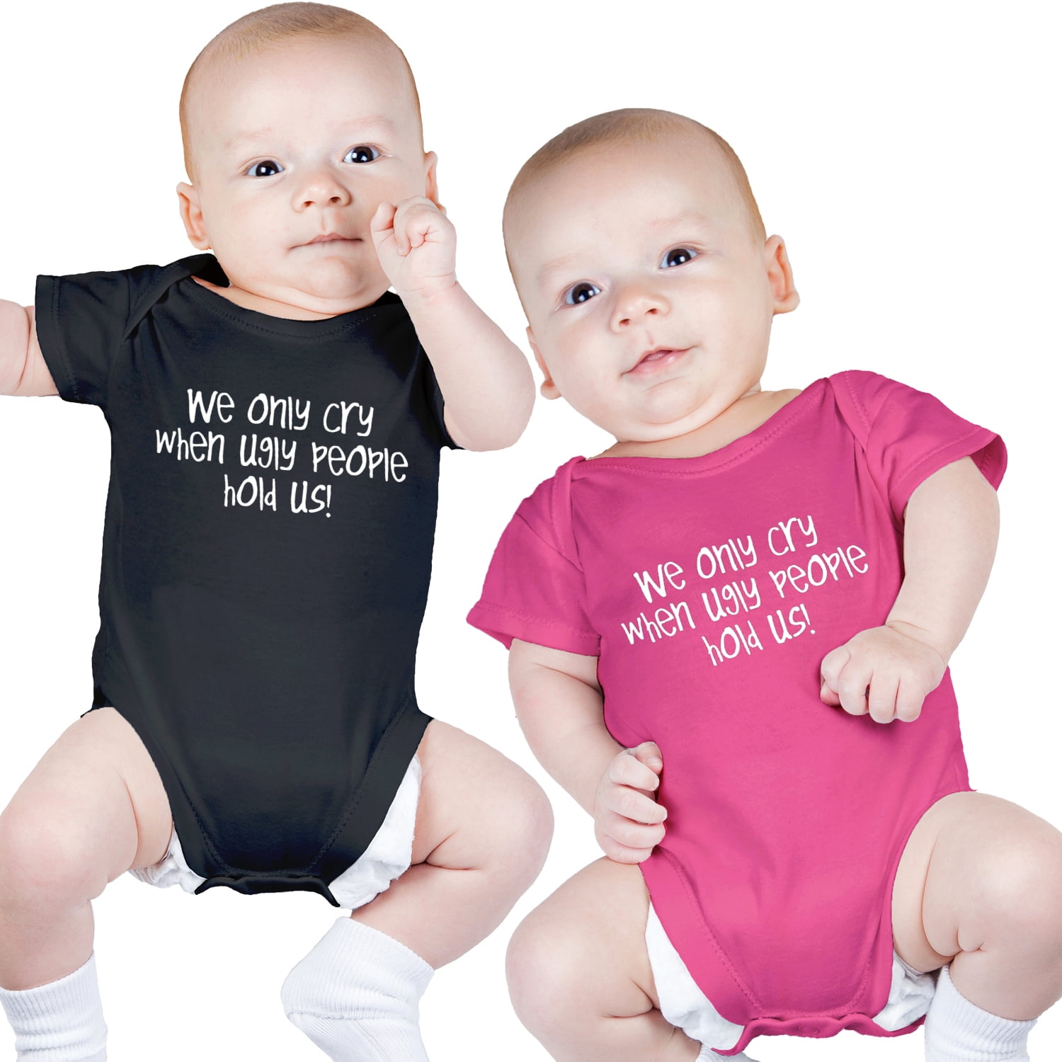 Nursery Decals and More Funny Onsies for Girl Boy Twins, Includes 2 ...