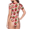 thumbnail image 4 of Balery Cute Strawberry Women's Short Sleevee Crew Neck Bodysuit Tops Short Sleeve Tops Basic-Medium, 4 of 9