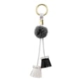 thumbnail image 1 of Creativa arcilla diamantes llavero de cuero borla colgantes bola de piel de visón pequeño regalo de moda lindo exquisito quitar Ropa, zapatos y accesorios Miscelánea En blanco y negro 19CM Guardurnaity AP014291-02, 1 of 6