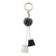 thumbnail image 1 of Llavero de cuero con diamantes de arcilla, colgantes con borlas, bola de piel de visón, colgante pequeño a la moda, accesorio para quitar Ropa, zapatos y accesorios Miscelánea En blanco y negro 19CM Jumpingount AP014291-02, 1 of 6