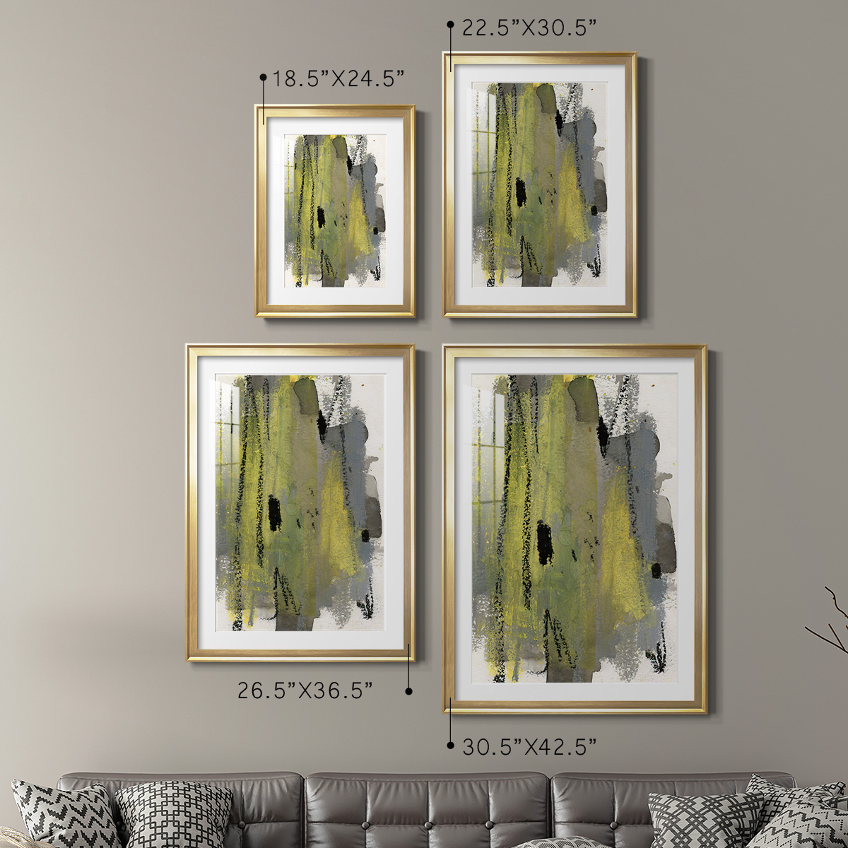Wexford Home Loft Pastel I Premium Framed Print, 26.5" x 36.5" - Ready to Hang, Gold (Set of 2)