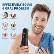 Sejoy Cordless Water Flosser Dental Teeth Cleaner, Portable 300ML Tank Rechargeable Oral Irrigator for Home and Travel, 5 Modes Irrigate, 5 Jet Tips