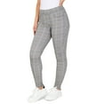 thumbnail image 2 of Seven7 Women's 4-Way Stretch Skinny Leg Pull On Ponte Pant Legging (Black & Brown Glen Plaid, XXL), 2 of 13