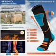 thumbnail image 2 of Calcetines de esquí Unenow de lana merino térmicos hasta la rodilla, 2 pares, 2 of 6