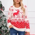 thumbnail image 4 of Chandail-Over Décontracté de Noël pour Femmes, Épais, Imprimé d'Hiver, Ample, 4 of 7